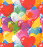 Rose & Hubble 100% Cotton Multi-Colored Heart Shaped Balloons Digital Print 150cm Wide Fabric Children's Craft Fabric Material for Quilting, Crafting, Home Décor, Dressmaking
